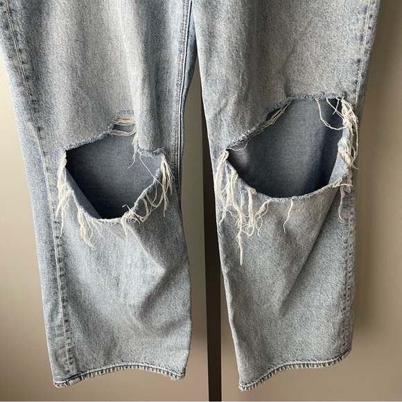 American Eagle Stovepipe Jeans Distressed Destroyed Frayed Ripped Plus Size 16 - Picture 4 of 8